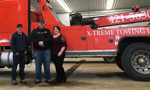X-Treme Towing was recently purchased by Jeremy Swanson, Jared Story, Christa Morhart and their respective spouses. The towing company will be part of their new JS Truck Mart business.